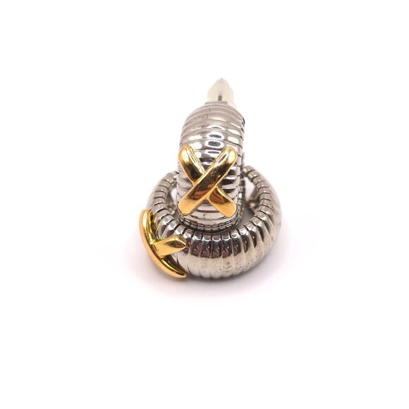 Mixed Metal Statement Hoops - Gold & Silver Tone - Office to Dinner Earrings - Picture 6 of 6